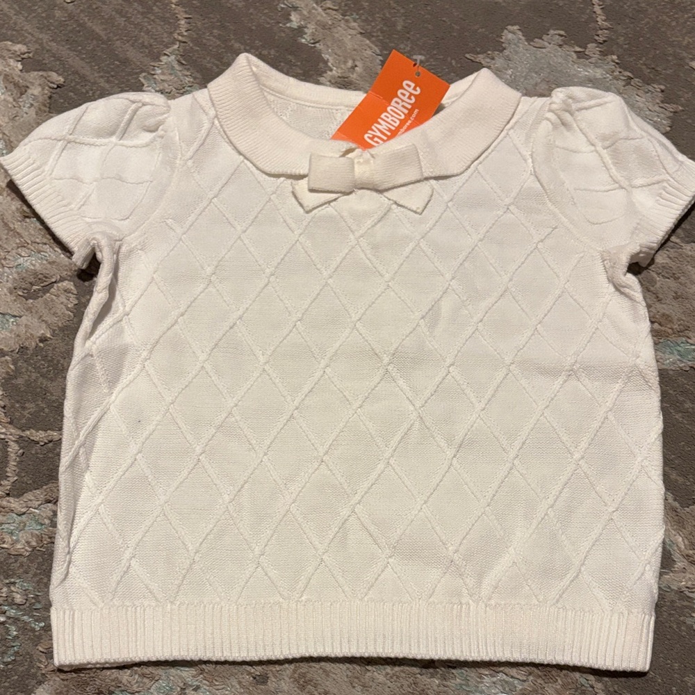 Gymboree Cream Kids Sweater with Bow Accent and Collar